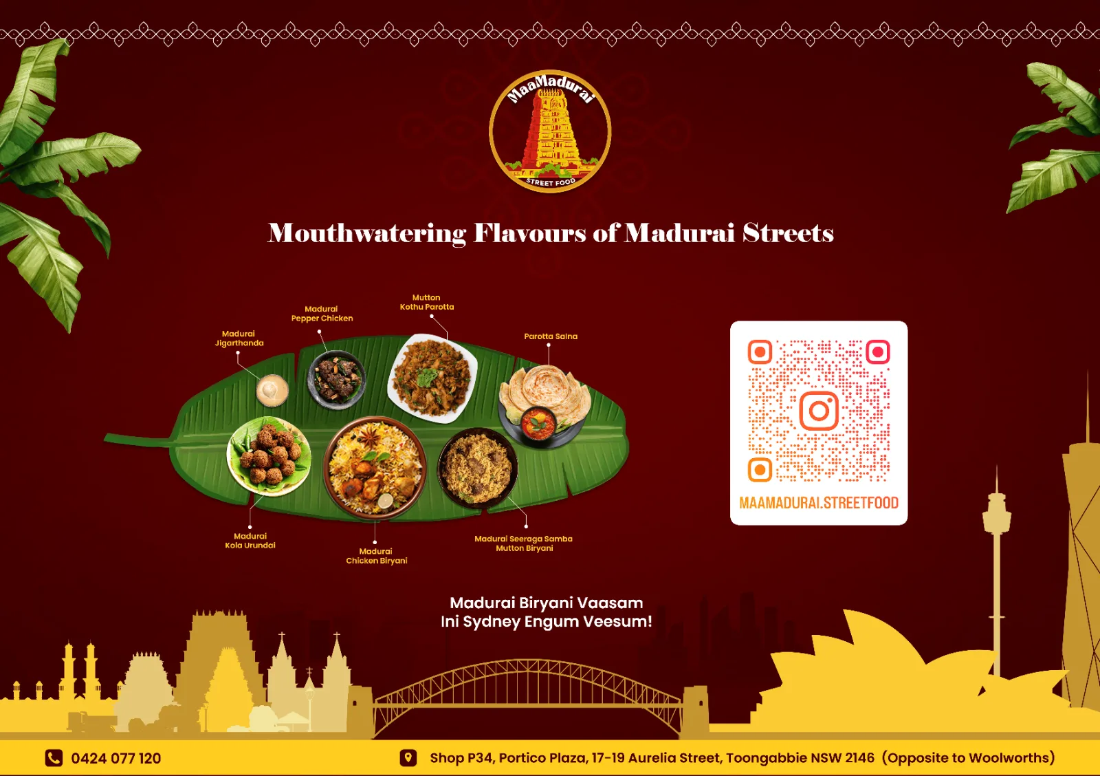 MaaMadurai poster — mouthwatering flavours of the Madurai streets, Toongabbie