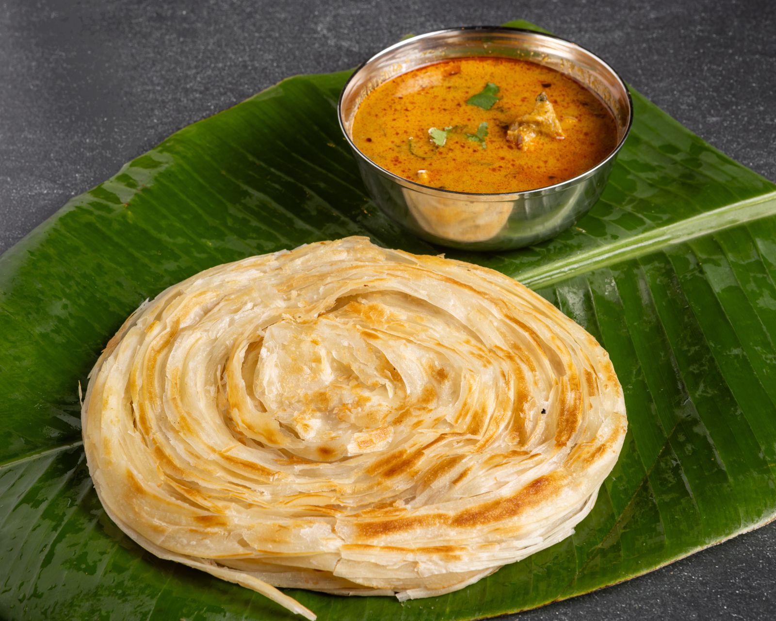Parotta with chicken gravy at MaaMadurai Toongabbie